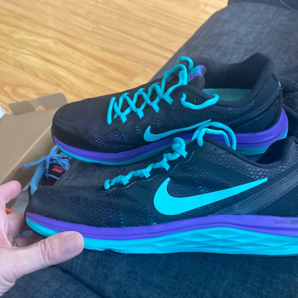 Purple teal  and black with real laces